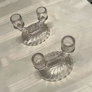 Vintage Imperial Glass duel candlestick holders